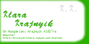 klara krajnyik business card